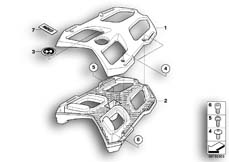 Goto diagram: BMW Classic Motorbike Model K 1200 GT (0587,0597)( ECE ), Category 46.62 Luggage grid :: Diagram: 46_1024