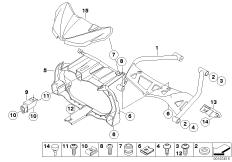 Goto diagram: BMW Classic Motorbike Model K 1200 R Sport (0585,0595)( USA ), Category 46.63 DASHBOARD MOUNTING PARTS :: Diagram: 46_1085
