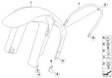 Goto diagram: BMW Classic Motorbike Model G 650 Xcountry 08 (0141,0151)( ECE ), Category 46.61 FRONT LOW MUDGUARD MOUNTING :: Diagram: 46_1098