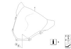 Goto diagram: BMW Classic Motorbike Model K 1200 R Sport (0585,0595)( ECE ), Category 46.63 Windscreen :: Diagram: 46_1101