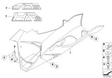 Goto diagram: BMW Classic Motorbike Model HP2 Sport (0458, 0468)( ECE ), Category 46.63 Engine spoiler :: Diagram: 46_1145