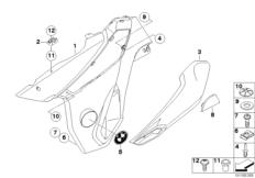 Goto diagram: BMW Classic Motorbike Model F 800 GS 11 (0225)( BRA ), Category 46.63 Fairing side section, front :: Diagram: 46_1149