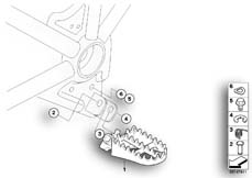 Goto diagram: BMW Classic Motorbike Model HP2 Enduro (0369,0389)( USA ), Category 46.71 Footrest, front :: Diagram: 46_1192