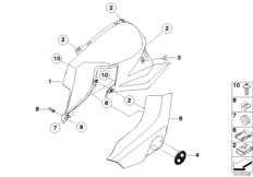 Goto diagram: BMW Classic Motorbike Model F 800 R (0217,0227)( USA ), Category 46.63 Fairing side section / attachment parts :: Diagram: 46_1213