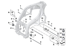 Goto diagram: BMW Classic Motorbike Model S 1000 RR 10 (0507,0517)( ECE ), Category 46.51 Engine-suspension swinging-fork pivot :: Diagram: 46_1249