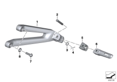 Goto diagram: BMW Classic Motorbike Model S 1000 RR 12 (0524,0534)( ECE ), Category 46.71 Rear footrests :: Diagram: 46_1252