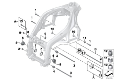 Goto diagram: BMW Classic Motorbike Model S 1000 RR 12 (0524,0534)( ECE ), Category 46.51 Engine-suspension swinging-fork pivot :: Diagram: 46_1692