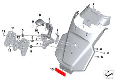 Goto diagram: BMW Classic Motorbike Model K 1600 Bagger (0F51, 0F53)( ECE ), Category 46.62 Licence plate holder :: Diagram: 46_1911
