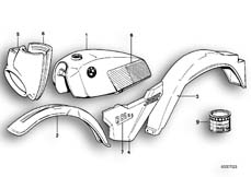 Goto diagram: BMW Classic Motorbike Model R 80 G/S( ECE ), Category 51.20 PAINTED PARTS 638 ALPINWEISS/ROT :: Diagram: 51_0043