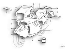 Goto diagram: BMW Classic Motorbike Model K 1 (0525,0535)( ECE ), Category 51.20 PAINTED PARTS 670 CLASSICSCHWARZ :: Diagram: 51_0081
