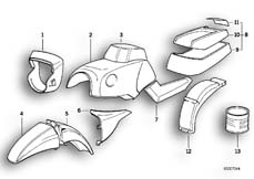 Goto diagram: BMW Classic Motorbike Model K 75 C (0564,0574)( USA ), Category 51.20 PAINTED PARTS 607 POLIZEIWEISS :: Diagram: 51_0145
