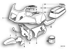 Goto diagram: BMW Classic Motorbike Model K 1100 LT (0526, 0536)( ECE ), Category 51.20 PAINTED PARTS 607 POLIZEIWEISS :: Diagram: 51_0164