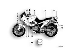 Goto diagram: BMW Classic Motorbike Model F 650 97 (0166)( USA ), Category 51.20 Painted parts, 715 tiefschwarz :: Diagram: 51_0198