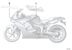 Goto diagram: BMW Classic Motorbike Model K 1300 S (0508,0509)( ECE ), Category 51.14 Label, side fairing :: Diagram: 51_2305