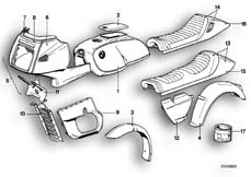 Goto diagram: BMW Classic Motorbike Model R 100 RT( ECE ), Category 51.20 PAINTED PARTS 588 BRONCO :: Diagram: 51_2511