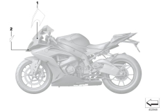 Goto diagram: BMW Classic Motorbike Model S 1000 RR 15 (0D10,0D21)( ECE ), Category 51.14 Label, fairing top section :: Diagram: 51_2582