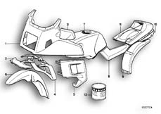 Goto diagram: BMW Classic Motorbike Model K 100 RT 84 (0504,0505,0514)( ECE ), Category 51.20 PAINTED PARTS 578 BAJARED :: Diagram: 51_2642