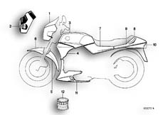 Goto diagram: BMW Classic Motorbike Model K 75 85 (0562,0571)( USA ), Category 51.20 PAINTED PARTS 705 ARKTISSILBER :: Diagram: 51_2714