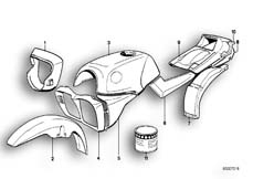 Goto diagram: BMW Classic Motorbike Model K 100 83 (0501,0511)( ECE ), Category 51.20 PAINTED PARTS 575 ROT :: Diagram: 51_2720