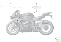 Goto diagram: BMW Classic Motorbike Model S 1000 RR 15 (0D10,0D21)( ECE ), Category 51.14 Label, fairing side section :: Diagram: 51_2739