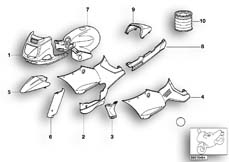 Goto diagram: BMW Classic Motorbike Model R 1100 RS 93 (0411,0416)( ECE ), Category 51.20 Painted parts 703 glaciergrün :: Diagram: 51_2768