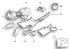 Goto diagram: BMW Classic Motorbike Model R 1100 RS 93 (0411,0416)( ECE ), Category 51.20 painted parts 738 marak.red/arctic si. :: Diagram: 51_3304