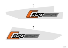 Goto diagram: BMW Classic Motorbike Model C 650 Sport 16 (0C04, 0C14)( USA ), Category 51.14 Model designation lettering, rear :: Diagram: 51_3840