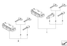 Goto diagram: BMW Classic Motorbike Model HP4 (0D01, 0D11)( USA ), Category 51.25 Single key locking system EWS 3 :: Diagram: 51_5340