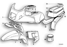 Goto diagram: BMW Classic Motorbike Model K 75 RT (0565,0573)( ECE ), Category 51.20 Painted parts 611 minzgrün-polizeiw. :: Diagram: 51_6034