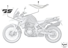 Goto diagram: BMW Classic Motorbike Model F 850 GS (0B09, 0B19)( ECE ), Category 51.14 Stick-on label :: Diagram: 51_9231
