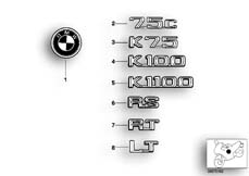 Goto diagram: BMW Classic Motorbike Model K 75 85 (0562,0571)( USA ), Category 52.05 Plaque :: Diagram: 52S1026