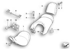 Goto diagram: BMW Classic Motorbike Model K 1200 LT 04 (0549,0559)( ECE ), Category 52.53 Seat bench :: Diagram: 52_2337