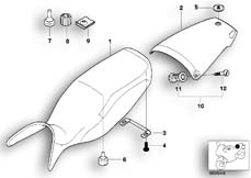 Goto diagram: BMW Classic Motorbike Model R 1100 S 98 (0422,0432)( ECE ), Category 52.53 Seat bench :: Diagram: 52_2346
