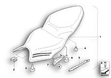 Goto diagram: BMW Classic Motorbike Model K 1300 R (0518,0519)( USA ), Category 52.53 Seat bench :: Diagram: 52_3174