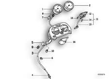 Goto diagram: BMW Classic Motorbike Model R 100 R 91( USA ), Category 62.05 Instruments :: Diagram: 62_0243