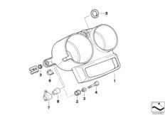Goto diagram: BMW Classic Motorbike Model R 1100 RS 93 (0411,0416)( ECE ), Category 62.11 DASHBOARD MOUNTING PARTS :: Diagram: 62_0250