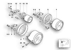 Goto diagram: BMW Classic Motorbike Model R 1100 R 94 (0402,0407)( ECE ), Category 62.11 Speedometre/tachometre/clock facelift :: Diagram: 62_0294