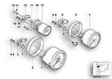 Goto diagram: BMW Classic Motorbike Model R 1150 R 01 (0429,0439)( ECE ), Category 62.11 Speedometer/rev.counter/clock :: Diagram: 62_0400