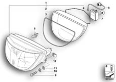 Goto diagram: BMW Classic Motorbike Model K 1200 LT 04 (0549,0559)( USA ), Category 63.12 Xenon headlight :: Diagram: 63_0958