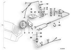 Goto diagram: BMW Classic Motorbike Model K 75 RT (0565,0573)( ECE ), Category 65.10 Retrofit kit, loudspeaker, rear :: Diagram: 65S0381