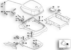 Goto diagram: BMW Classic Motorbike Model R 1100 RT 96 (0413,0418)( USA ), Category 65.30 Mounting parts of radio telephone box :: Diagram: 65_0445