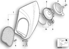 Goto diagram: BMW Classic Motorbike Model K 1200 LT 99 (0545,0555)( USA ), Category 65.21 Loudspeaker rear :: Diagram: 65_0499