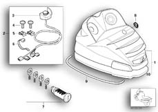 Goto diagram: BMW Classic Motorbike Model F 650 CS 02 (0174,0184)( ECE ), Category 65.12 Audio system for CD player :: Diagram: 65_1152