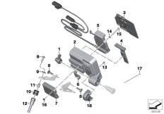 Goto diagram: BMW Classic Motorbike Model R 1200 RS (0A05, 0A15)( ECE ), Category 65.13 Preparation for navigation system :: Diagram: 65_2708