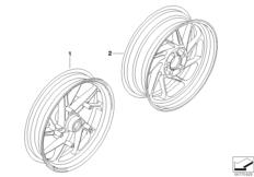 Goto diagram: BMW Classic Motorbike Model HP2 Megamoto (0310,0320)( ECE ), Category 77.21 HP forged wheel :: Diagram: 77_0096