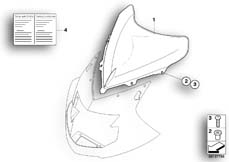 Goto diagram: BMW Classic Motorbike Model K 1300 S (0508,0509)( ECE ), Category 77.33 Windshield, tinted :: Diagram: 77_0111