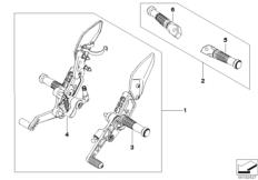 Goto diagram: BMW Classic Motorbike Model K 1300 S (0508,0509)( USA ), Category 77.25 HP footrest system :: Diagram: 77_0202