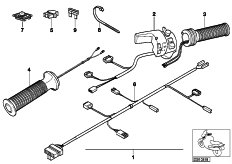 Goto diagram: BMW Classic Motorbike Model K 1200 RS 97 (0544,0554)( ECE ), Category 77.22 Retrofit kit, heated handle :: Diagram: 77_0378