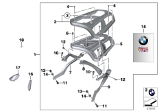 Goto diagram: BMW Classic Motorbike Model C evolution (0C23)( USA ), Category 77.44 Luggage grid :: Diagram: 77_0459
