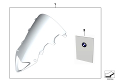 Goto diagram: BMW Classic Motorbike Model HP4 (0D01, 0D11)( ECE ), Category 77.33 Windscreen, high :: Diagram: 77_0525